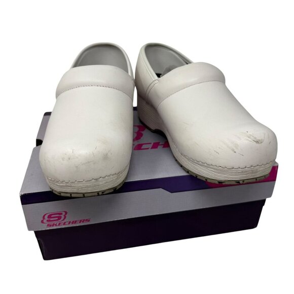 Skechers Candaba White Work Clogs Size 10 Slip Resistant Comfort Shoes Womens - Picture 3 of 7
